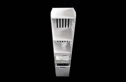 Dulapior cu 3 rafturi si compartiment pentru hartie, Naimeed D149 PVC, culoare Alb, 27 x 120 x 25 cm