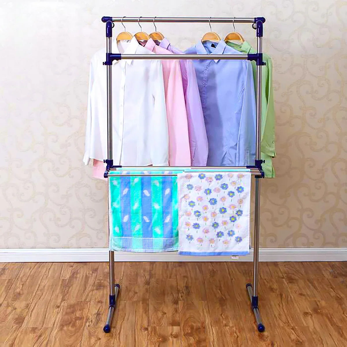 Suport haine, uscator rufe, pliabil, otel inoxidabil, Naimeed D2392, 78x72x147 cm