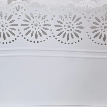 Vas decor din metal, Naimeed D2602, Alb, 130x275x135mm