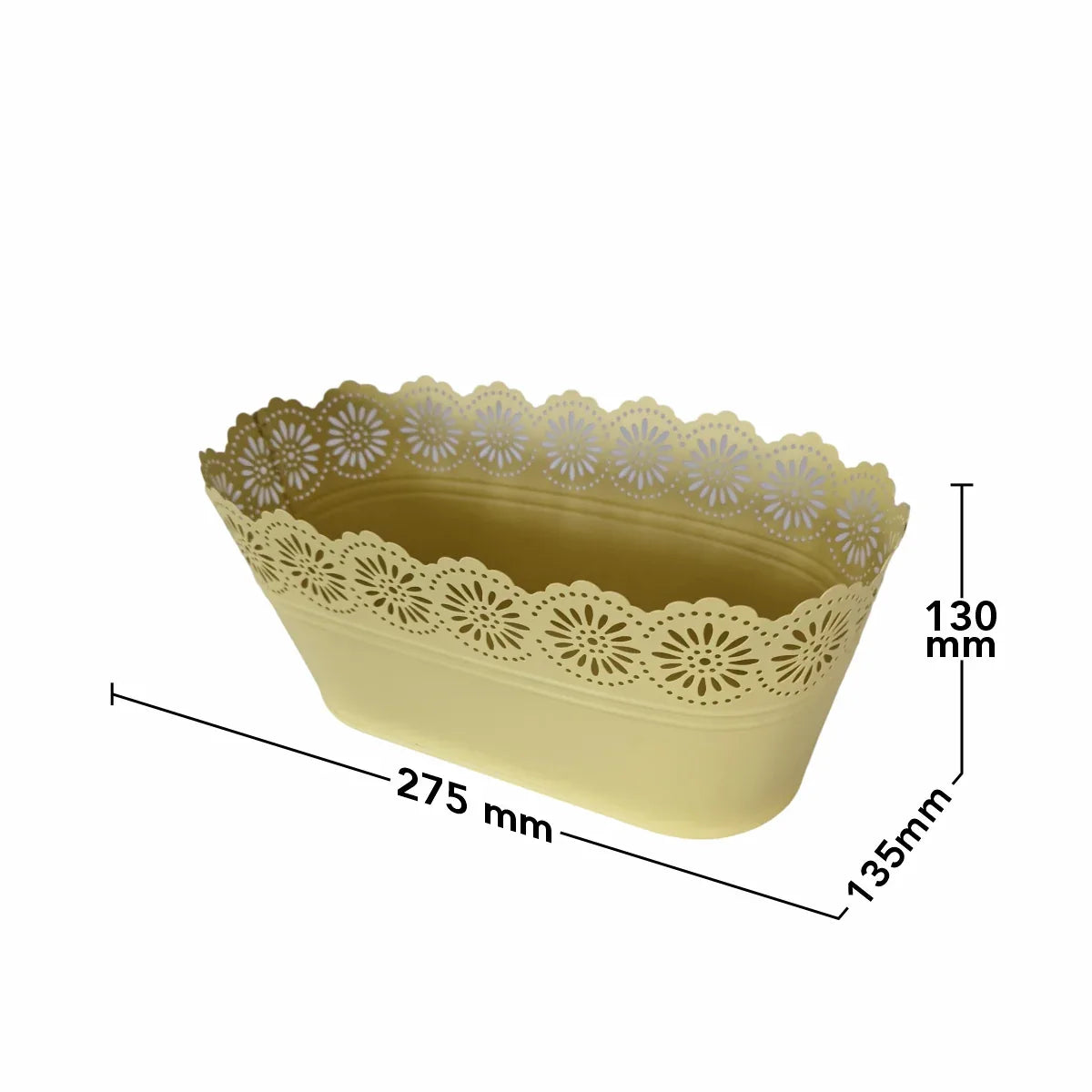 Vas decor din metal, Naimeed D2602, Galben, 130x275x135mm