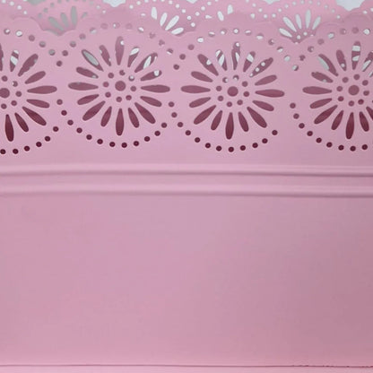 Vas decor din metal, Naimeed D2602, Roz, 130x275x135mm