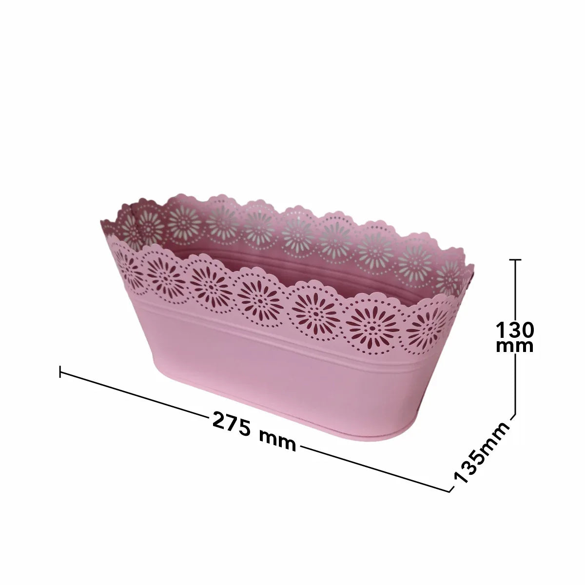 Vas decor din metal, Naimeed D2602, Roz, 130x275x135mm