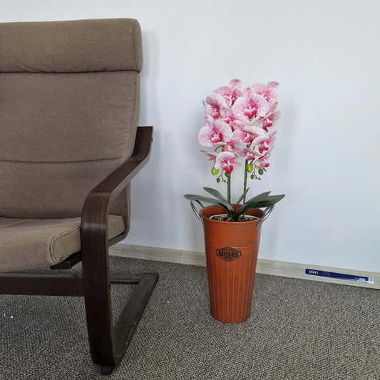 Vas decor din metal, Naimeed D2606, 210x400x210mm, Ruginiu