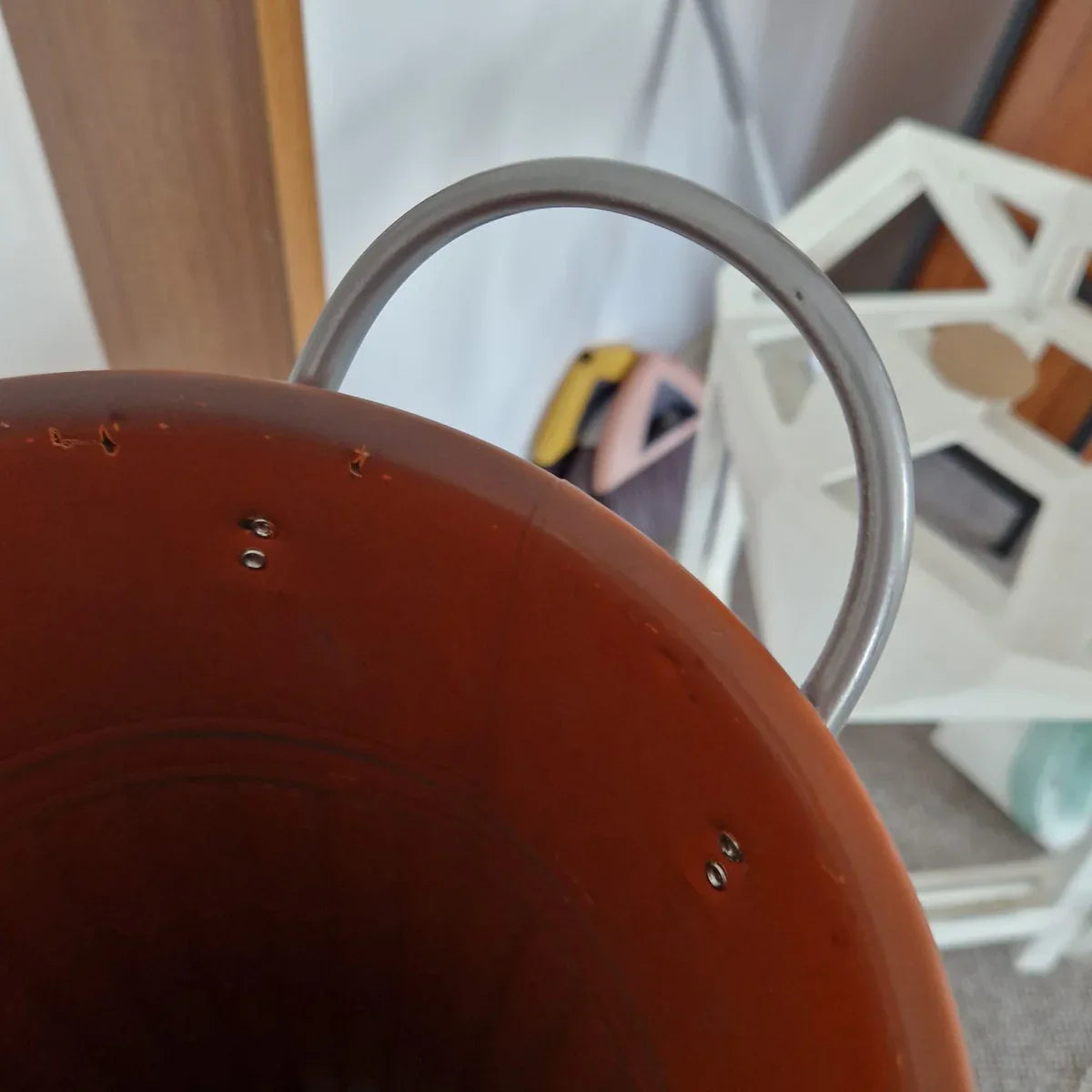 Vas decor din metal, Naimeed D2606, 210x400x210mm, Ruginiu