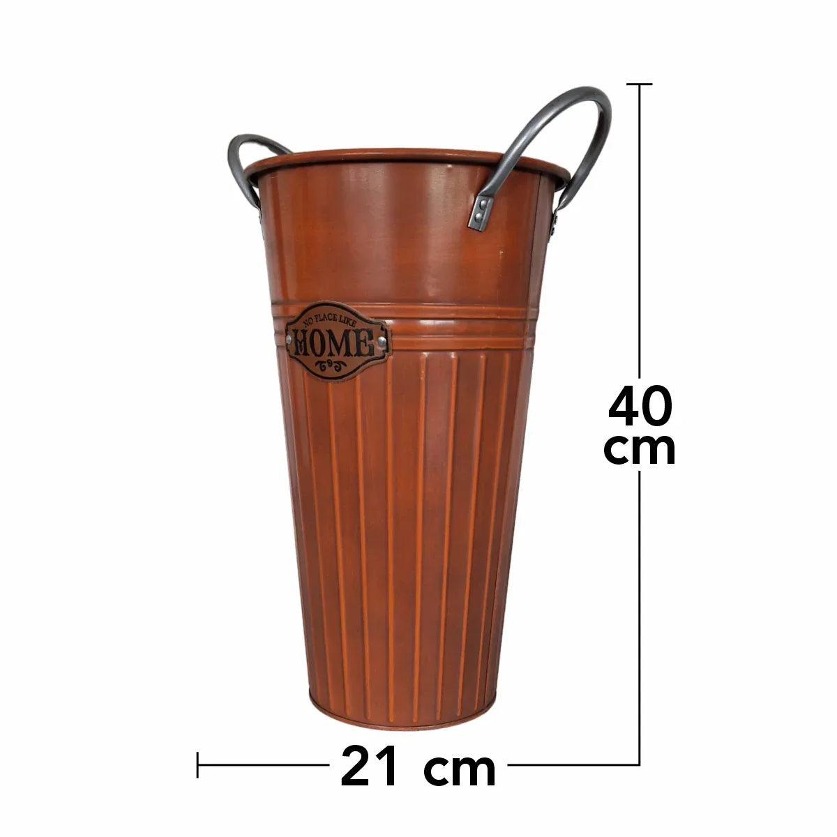 Vas decor din metal, Naimeed D2606, 210x400x210mm, Ruginiu