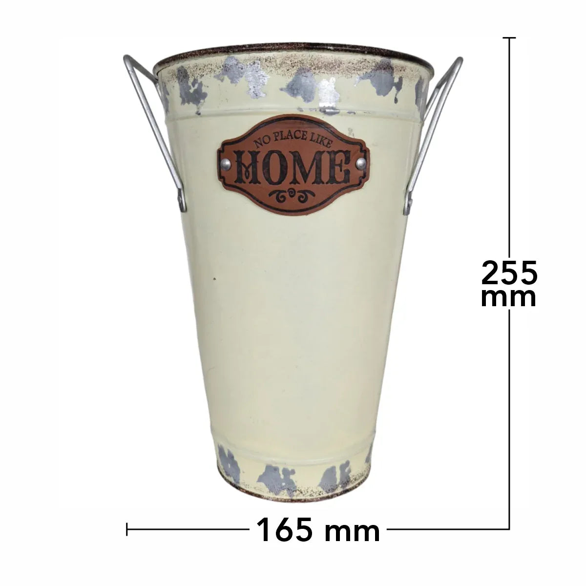 Vas decor din metal, Naimeed D2611, 165x255x165mm, Alb