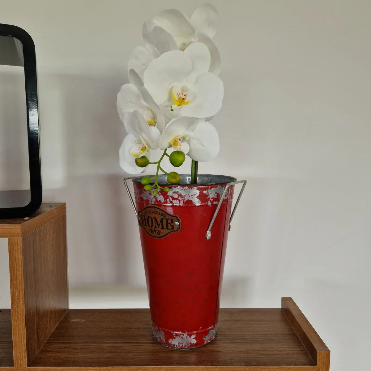 Vas decor din metal, Naimeed D2611, 165x255x165mm, Rosu