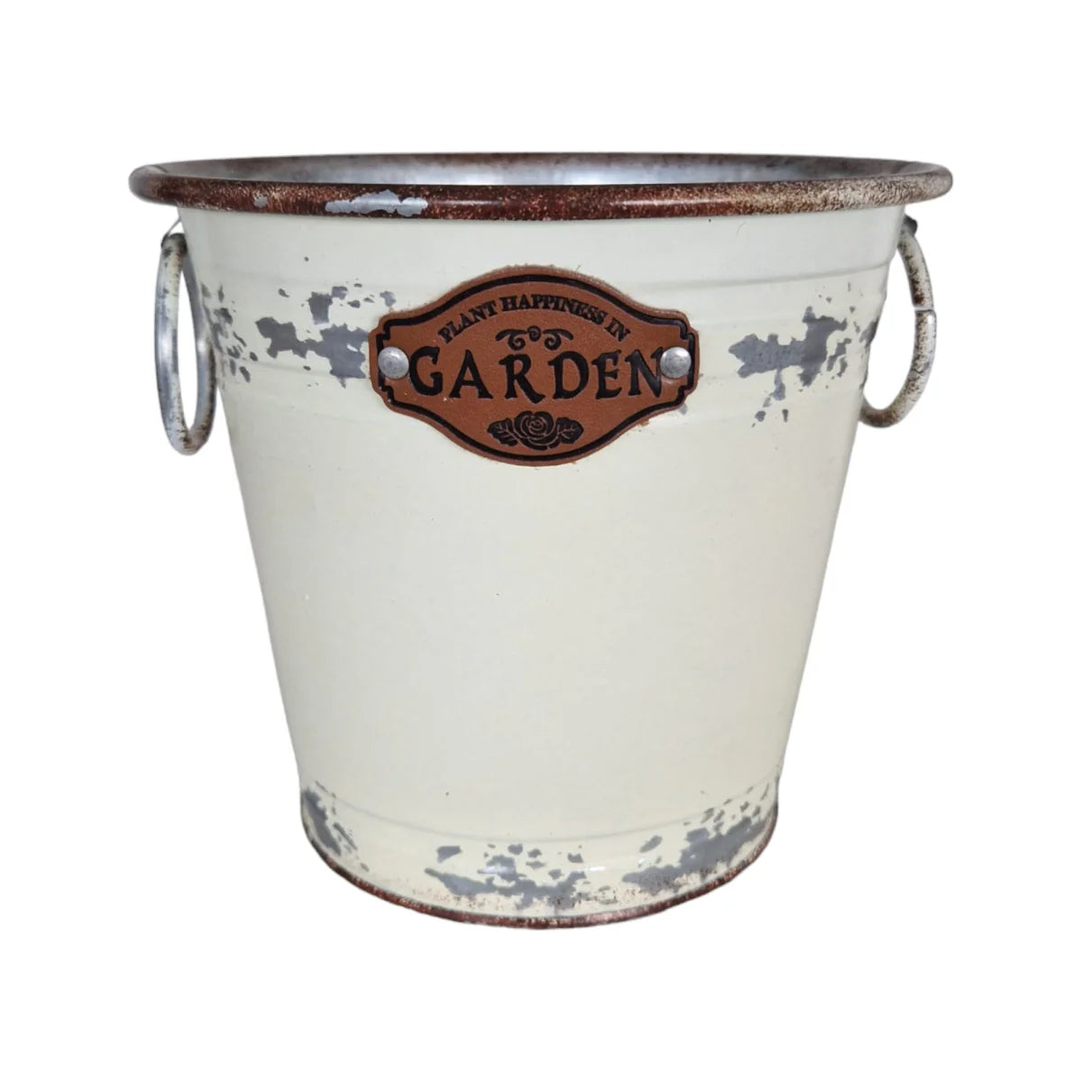 Vas decor din metal Naimeed D2612, 175x155x175mm, Alb