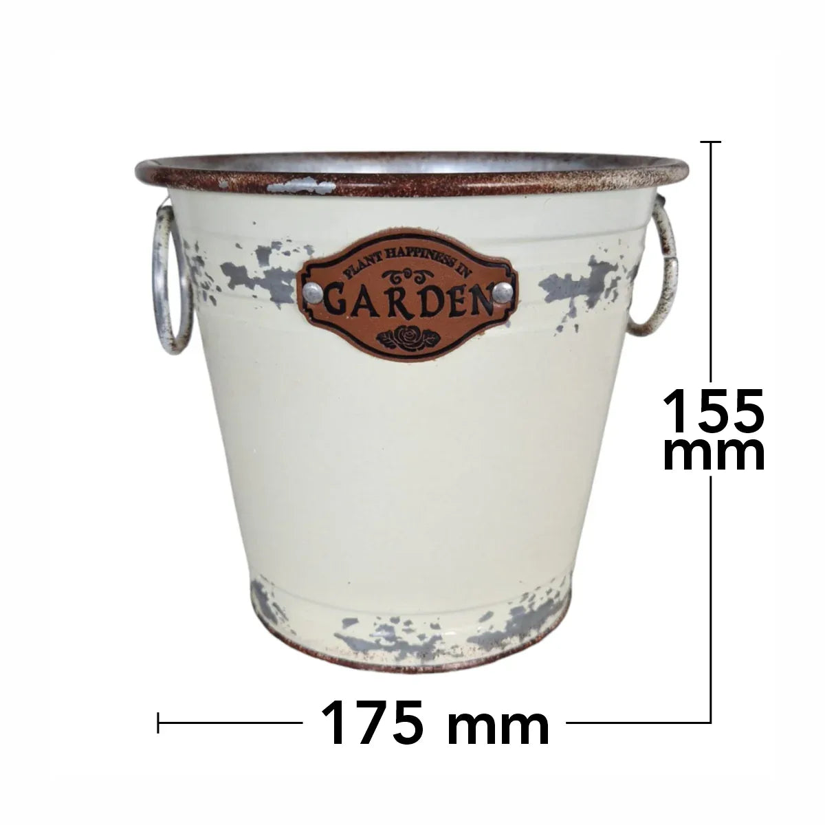 Vas decor din metal Naimeed D2612, 175x155x175mm, Alb