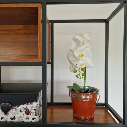 Vas decor din metal Naimeed D2612, 175x155x175mm, Ruginiu