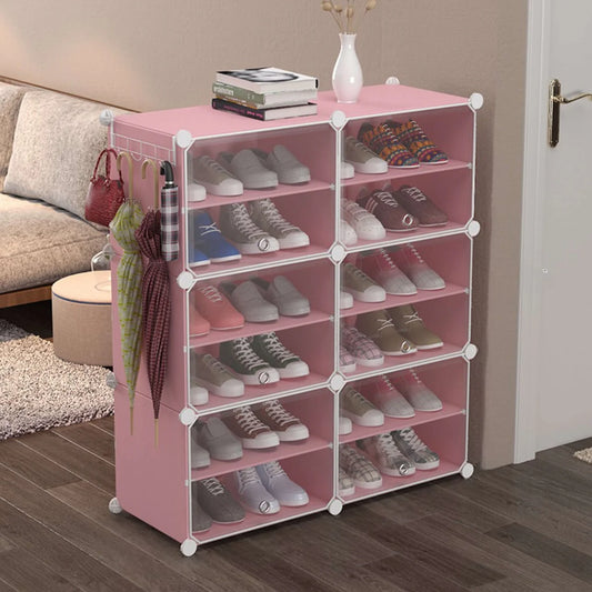 Pantofar Modular, 12 Compartimente, D2662P, Roz