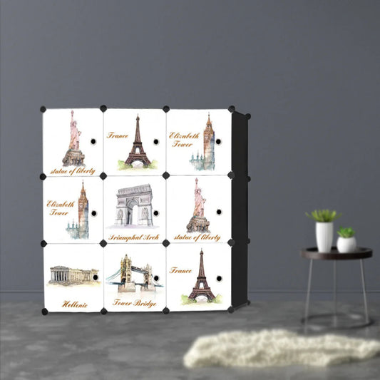 Dulap tip Soldat, Monuments Style, Negru, 9 Usi