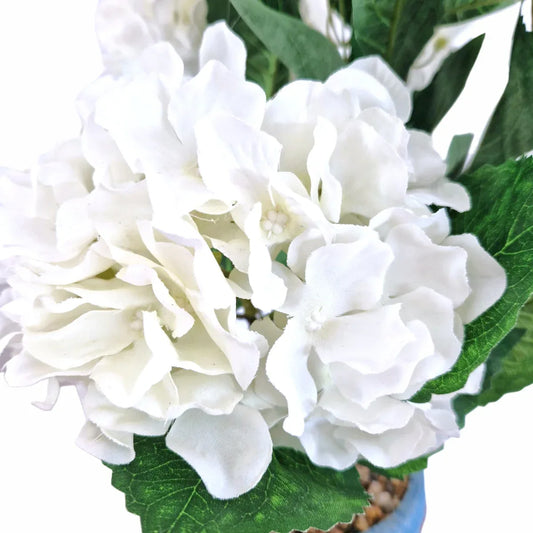 Floare artificiala in ghiveci, Hortensie, Naimeed D2854, 39x39x50cm, Alb