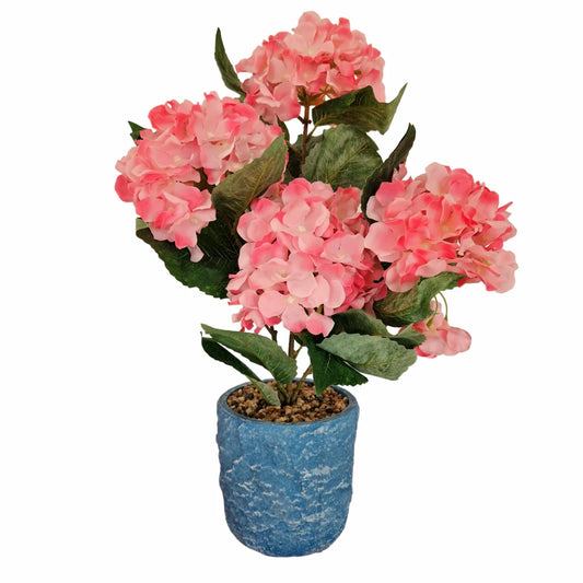 Floare artificiala in ghiveci, Hortensie, Naimeed D2854, 39x39x50cm, Roz