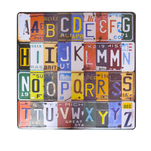 Tablou Metalic, Model Alfabet, Stil Retro, Naimeed D29-Alfabet
