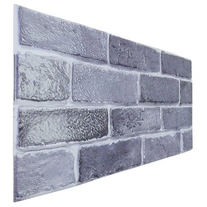 Set 12 panouri decorative, SXP + PVC, autoadezive, imitatie mozaic de caramida cu textura in relief, Naimeed D2949-model-2, 60x30x0.5 cm, Gri