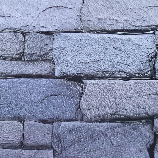 Set 12 panouri decorative, SXP + PVC, autoadezive, imitatie mozaic de caramida cu textura in relief, Naimeed D2949-model-6, 60x30x0.5 cm, Albastru