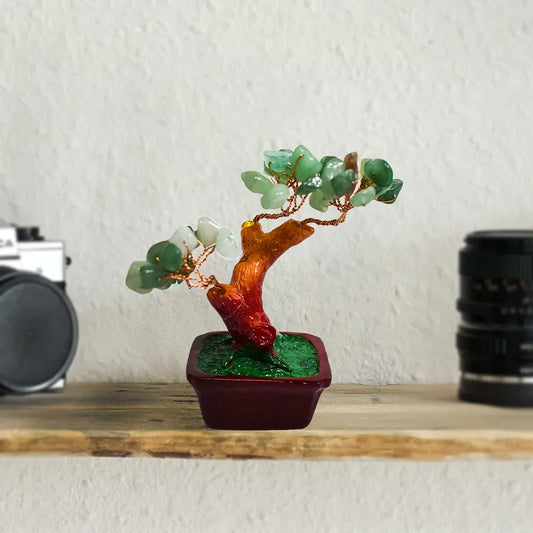 Copacel Feng Shui cu Pietre de Aventurin, Suport Ceramic, Naimeed, D3011VR, Inaltime 8cm