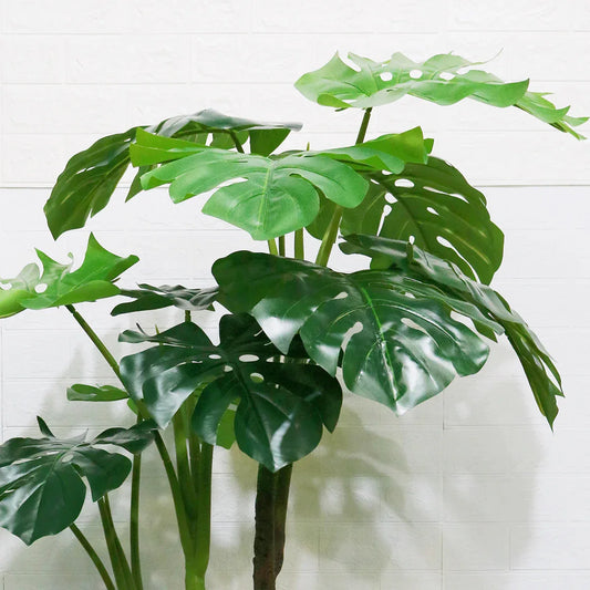 Copac artificial 15 frunze, Monstera fara ghiveci D3065, verde, 160 cm