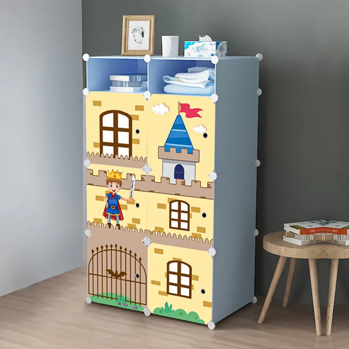 Dulap modular din plastic cu schelet metalic, D3196, Blue