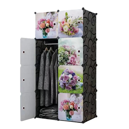 Dulap modular din plastic cu schelet metalic, D3199, Multicolor