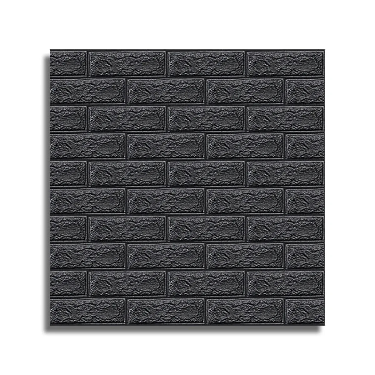 Set 10 x Tapet 3D autoadeziv, Naimeed D3402, model Caramida, 70 x 77 cm, 4mm grosime,  Negru