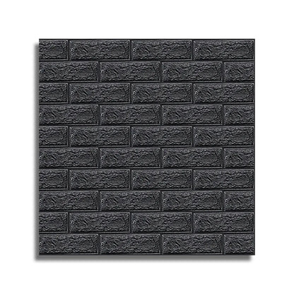 Set 10 x Tapet 3D autoadeziv, Naimeed D3402, model Caramida, 70 x 77 cm, 4mm grosime,  Negru