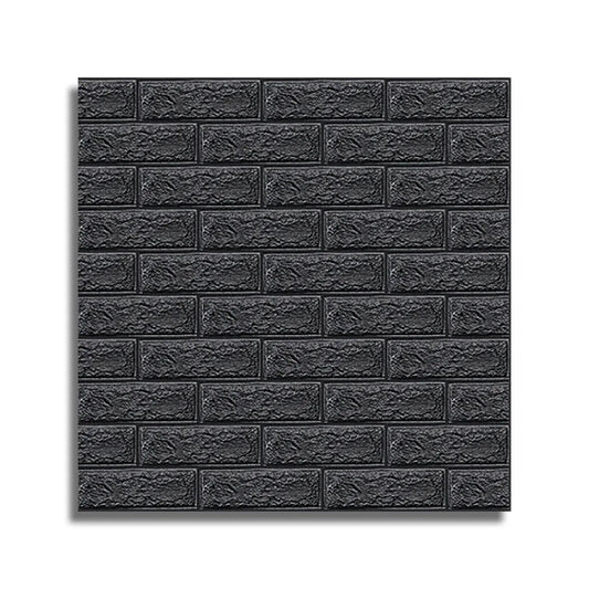 Tapet 3D autoadeziv, Naimeed D3402, model Caramida, 70 x 77 cm, 4mm grosime,  Negru