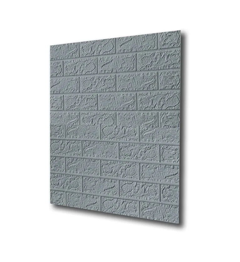 Set 10 x Tapet 3D autoadeziv, Naimeed D3314, model Caramida, 70 x 77 cm, Gri