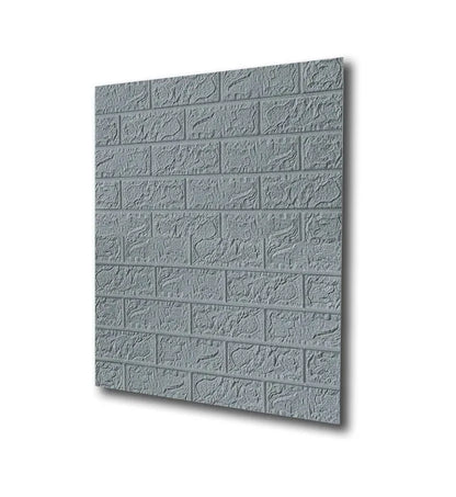 Set 10 x Tapet 3D autoadeziv, Naimeed D3314, model Caramida, 70 x 77 cm, Gri