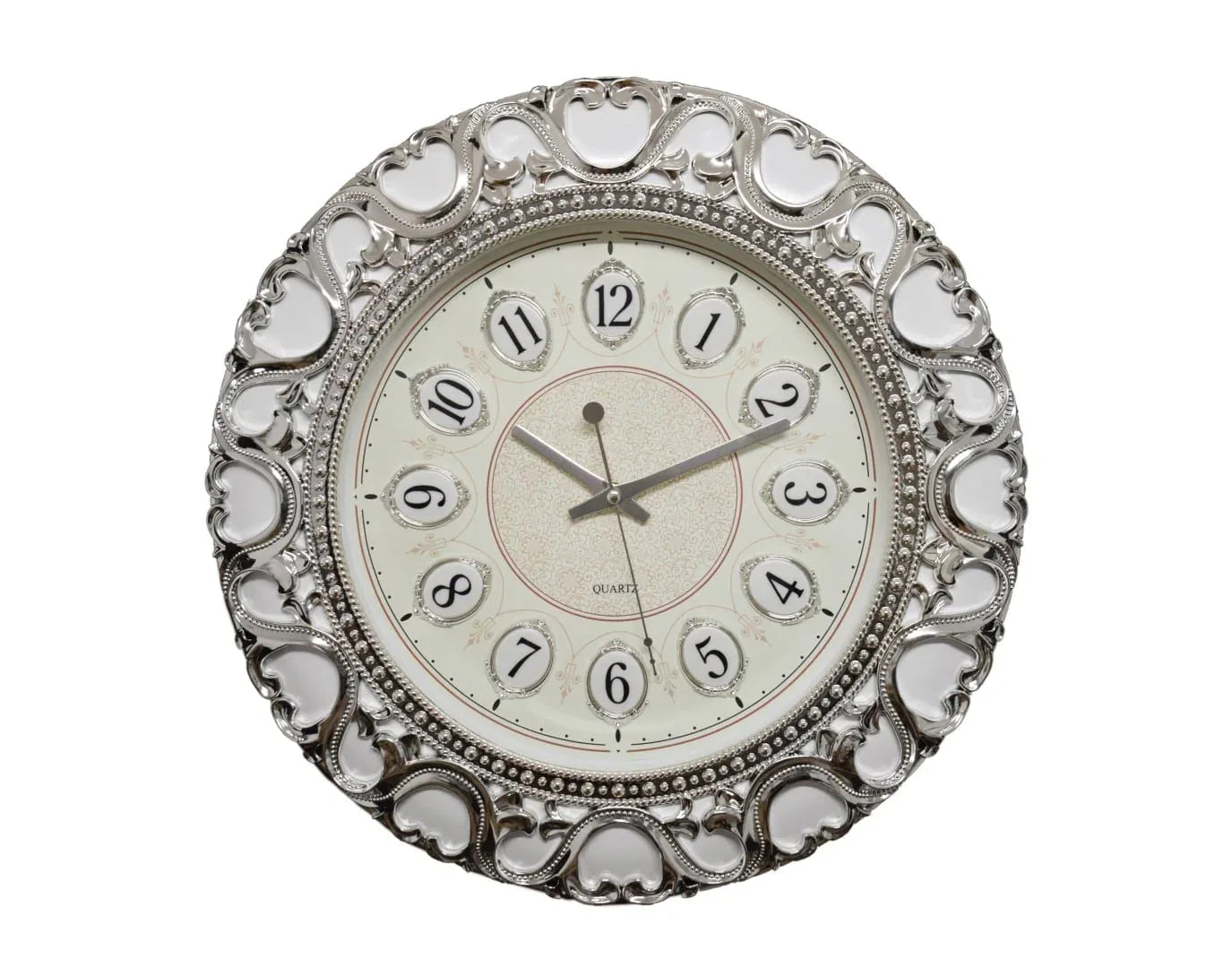 Ceas de perete 45 cm cu mecanism silentios, D3330 SILVER