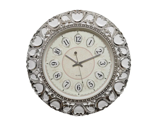 Ceas de perete 45 cm cu mecanism silentios, D3330 SILVER