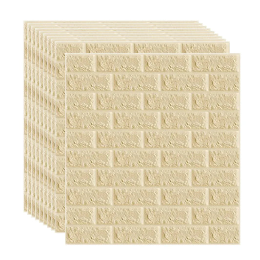 Set 10 x Tapet 3D autoadeziv, Naimeed D3400, model Caramida, 70 x 77 cm, Crem