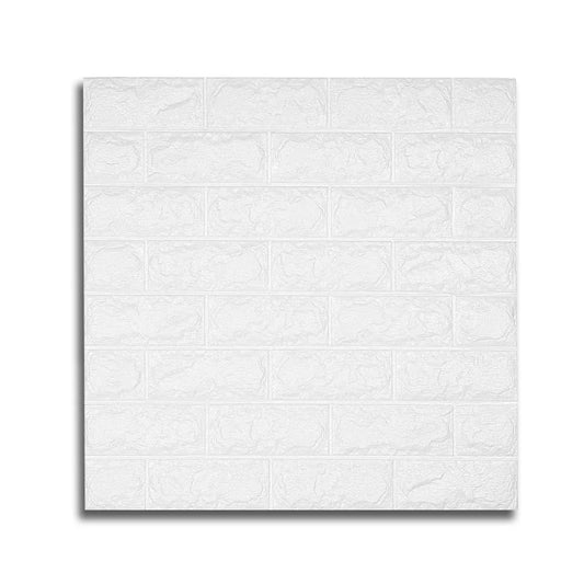 Tapet 3D autoadeziv, Naimeed D3401 Alb, model Caramida, 70 x 77 cm