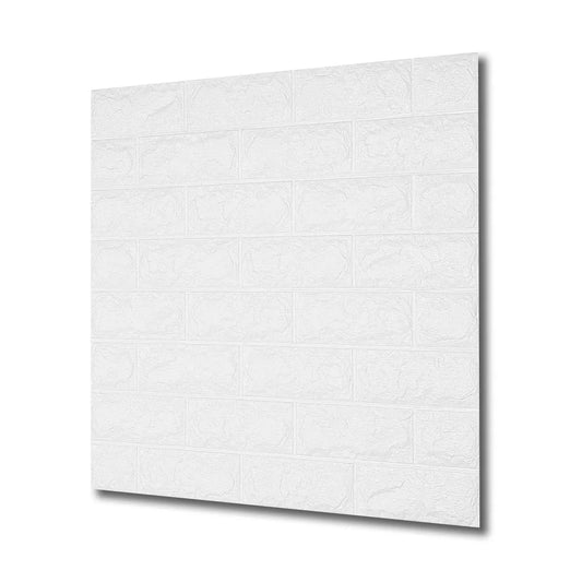 Tapet 3D autoadeziv, Naimeed D3401 Alb, model Caramida, 70 x 77 cm
