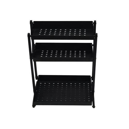 Raft pliabil cu 3 polite, Naimeed D3427, 55x33x30 cm Negru