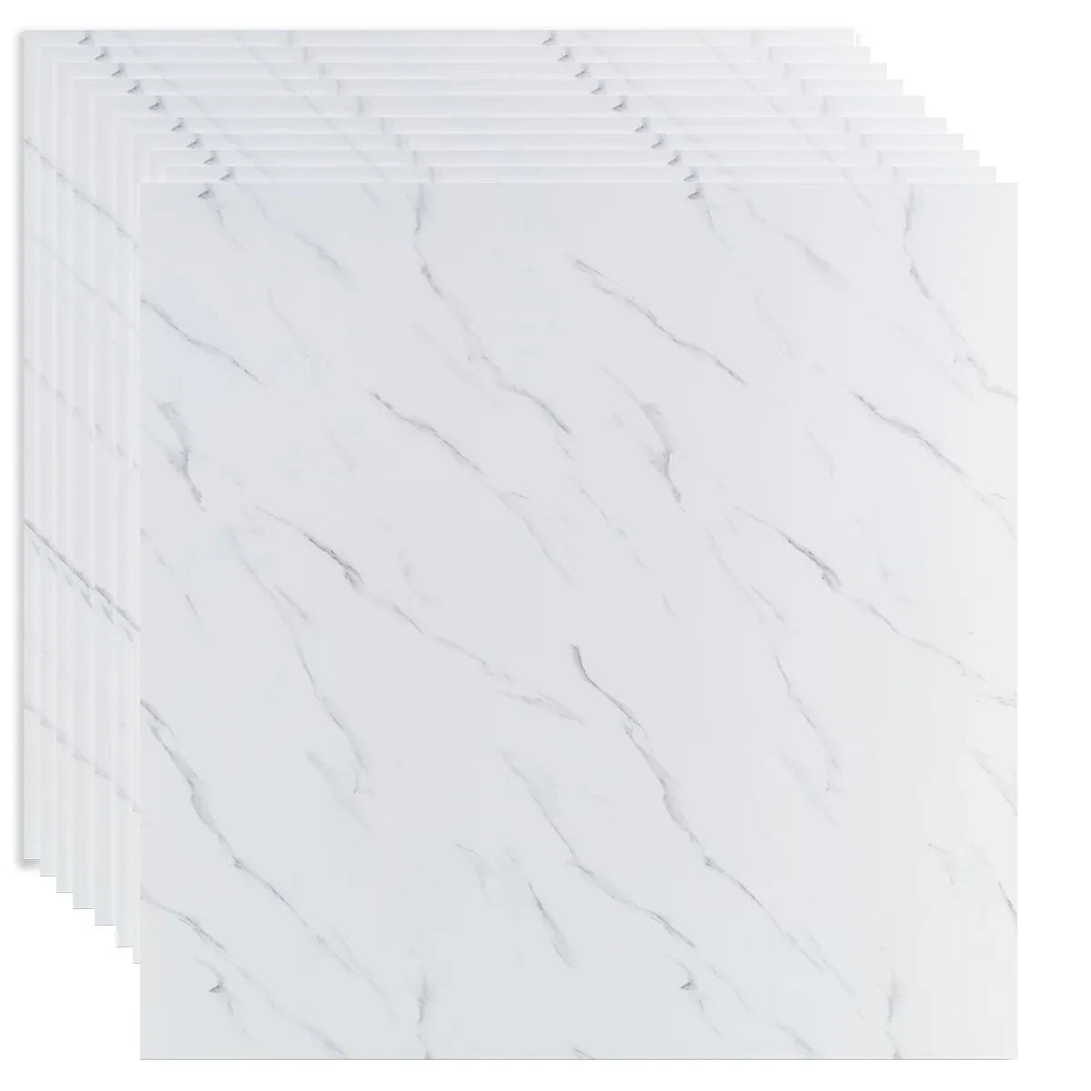 Set 10 panouri decorative, Autoadeziv, suprafata acoperita 3.6 mp, Naimeed D3515, 60x60 cm, Marmura Alba