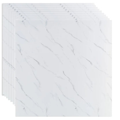 Set 10 panouri decorative, Autoadeziv, suprafata acoperita 3.6 mp, Naimeed D3515, 60x60 cm, Marmura Alba