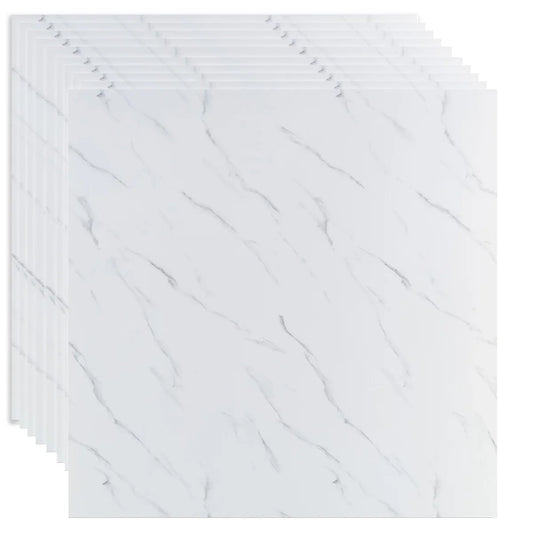 Set 10 panouri decorative, Autoadeziv, suprafata acoperita 3.6 mp, Naimeed D3515, 60x60 cm, Marmura Alba
