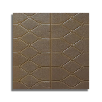 Set 10x Tapet 3D Autoadeziv, 5mm grosime, rezistent la apa, usor de curatat, 70x70cm, Naimeed D3606, model modern, Maro