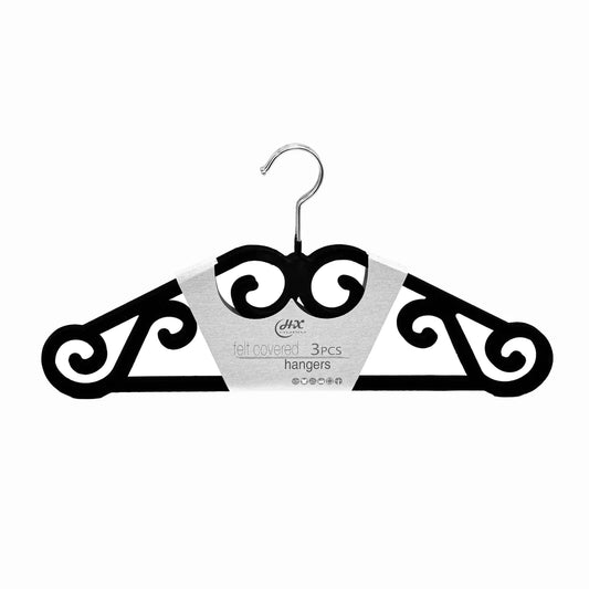 Set 3 Umerase, acoperite cu catifea, D3789, Negru