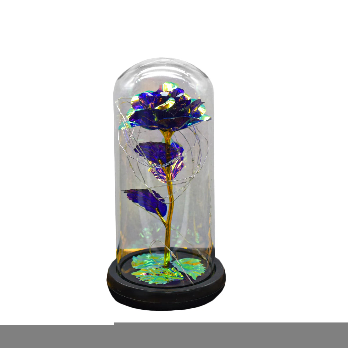 Aranjament floral in cupola de sticla, lumina Led, D4042, Mov