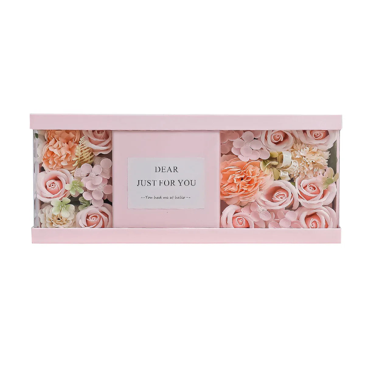 Aranjament floral elegant, flori de sapun, D4058, Roz