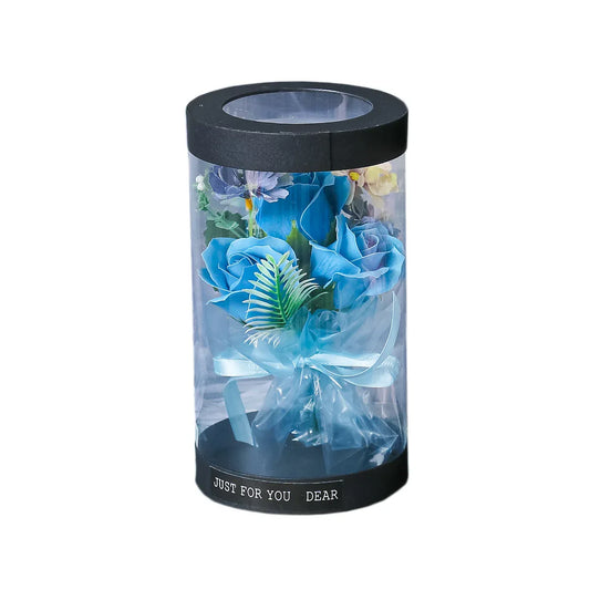 Aranjament floral elegant, flori de sapun, D4059, Blue