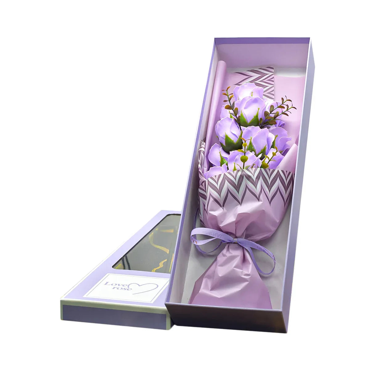 Aranjament floral elegant, flori de sapun, D4062, Mov