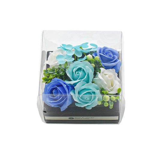 Aranjament floral elegant, flori de sapun, D4070, Blue