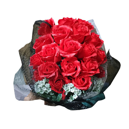 Aranjament floral elegant, flori de sapun, D4072, Rosu