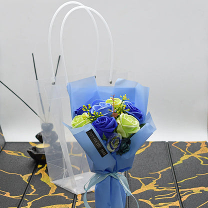 Aranjament floral elegant, flori de sapun, D4074, Blue