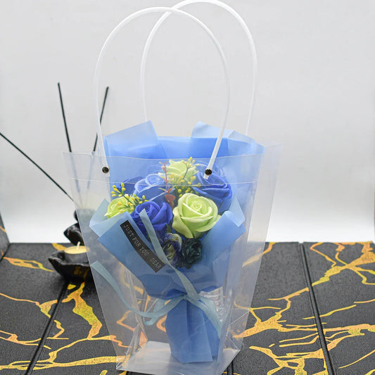 Aranjament floral elegant, flori de sapun, D4074, Blue