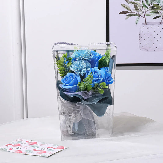 Aranjament floral elegant, flori de sapun, D4079, Blue